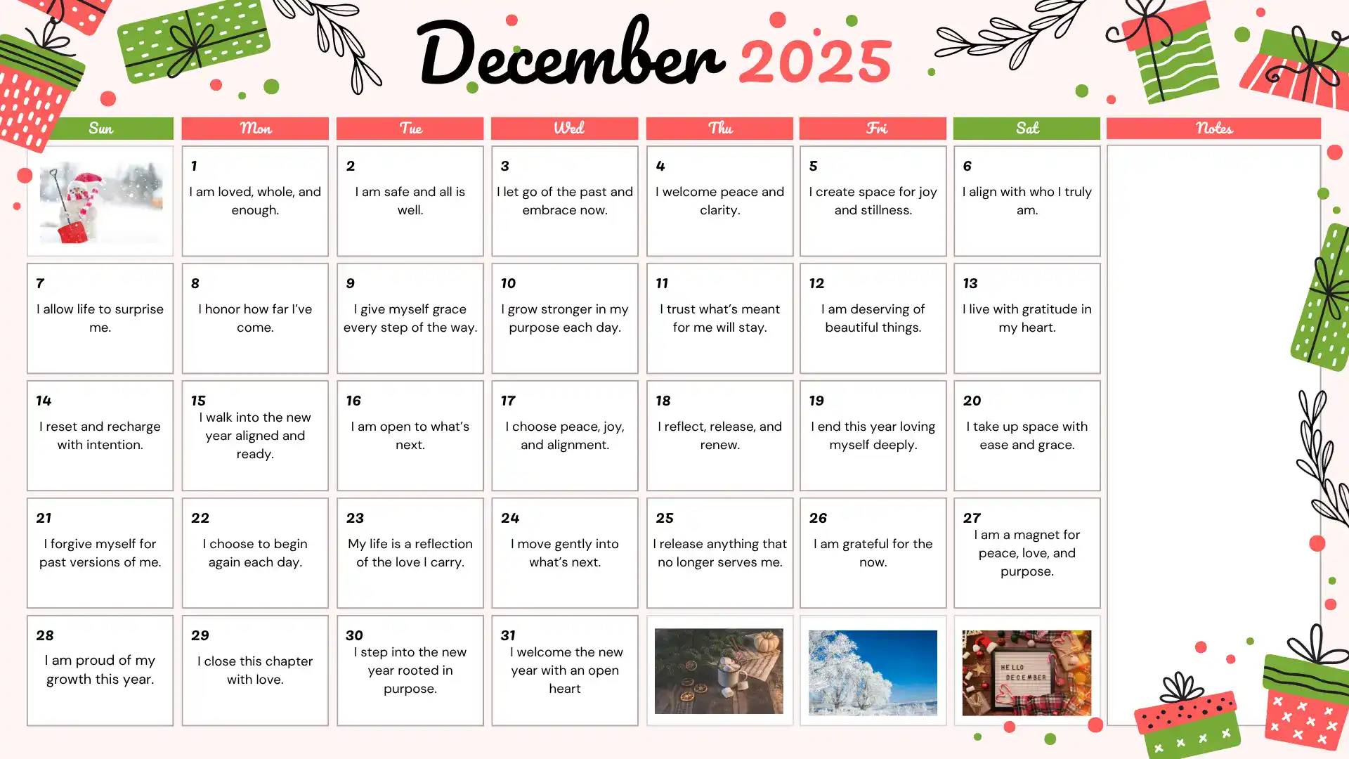 Red_Green_Festive_Illustrated_Christmas_Holiday_Decor_Gift_Box_December_2025_Monthly_Calendar