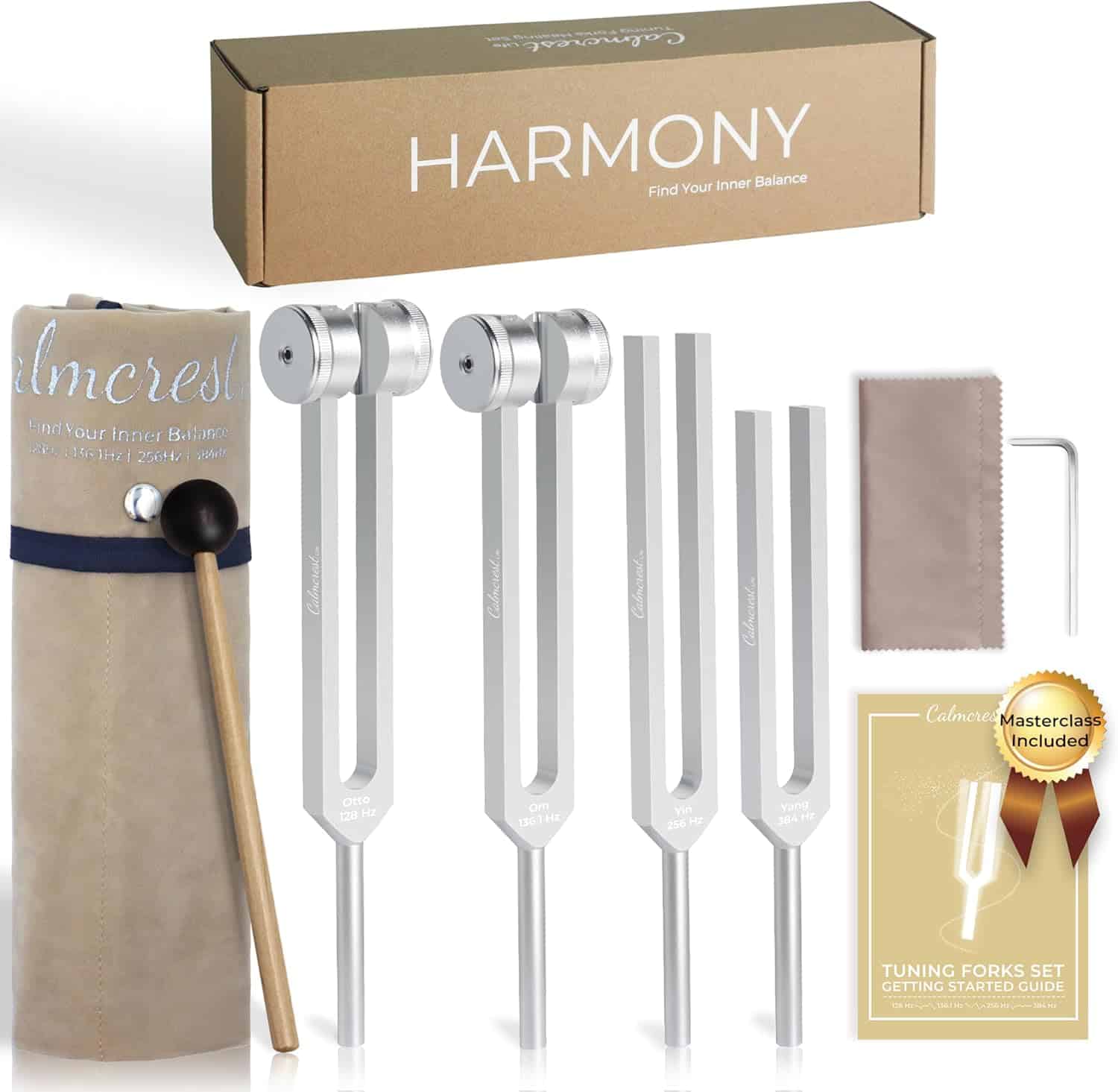 Tuning Forks Healing Set with Chakra Frequencies, Weighted & Unweighted Sound Therapy Tools