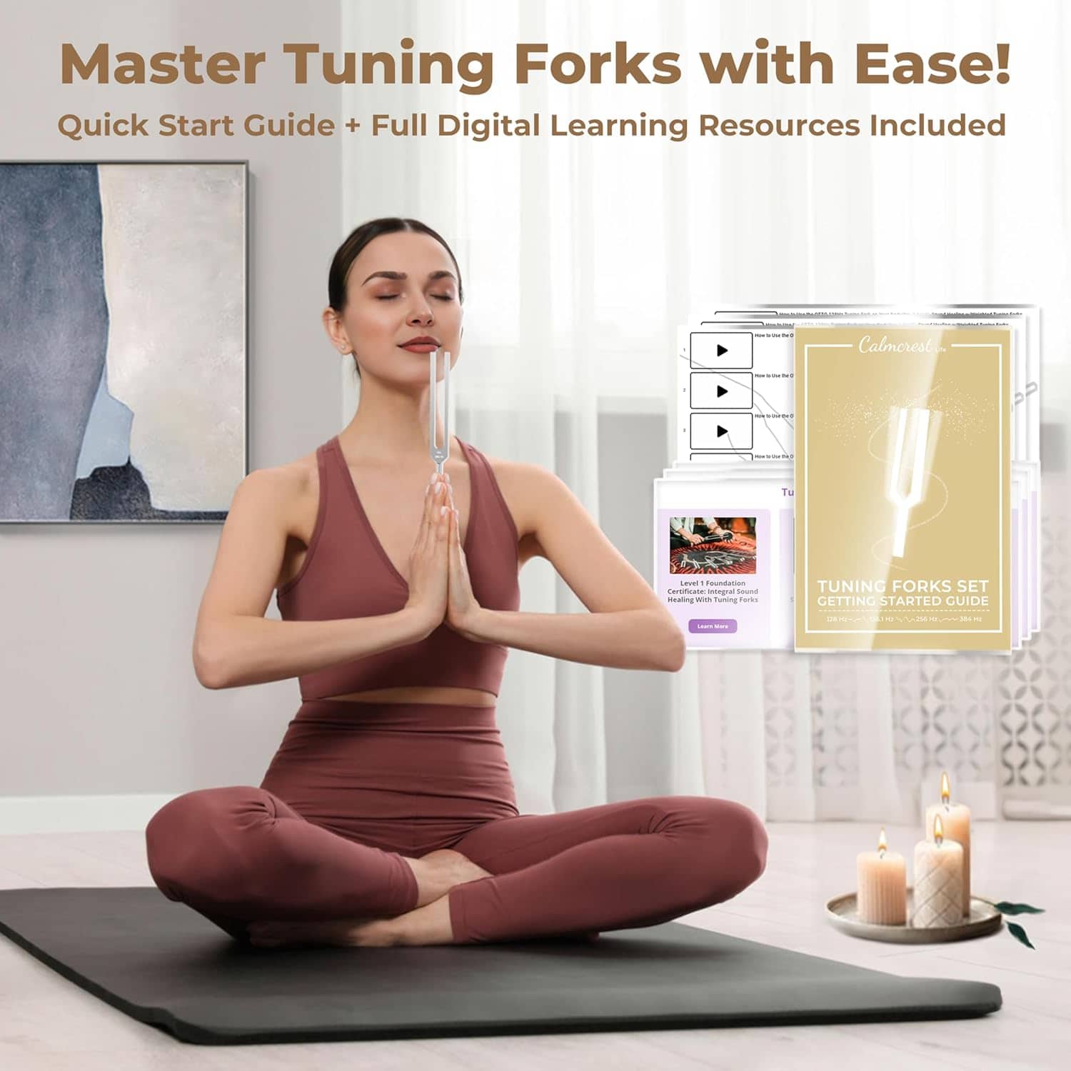 Tuning Forks Healing Set with Chakra Frequencies, Weighted & Unweighted Sound Therapy Tools - Image 3