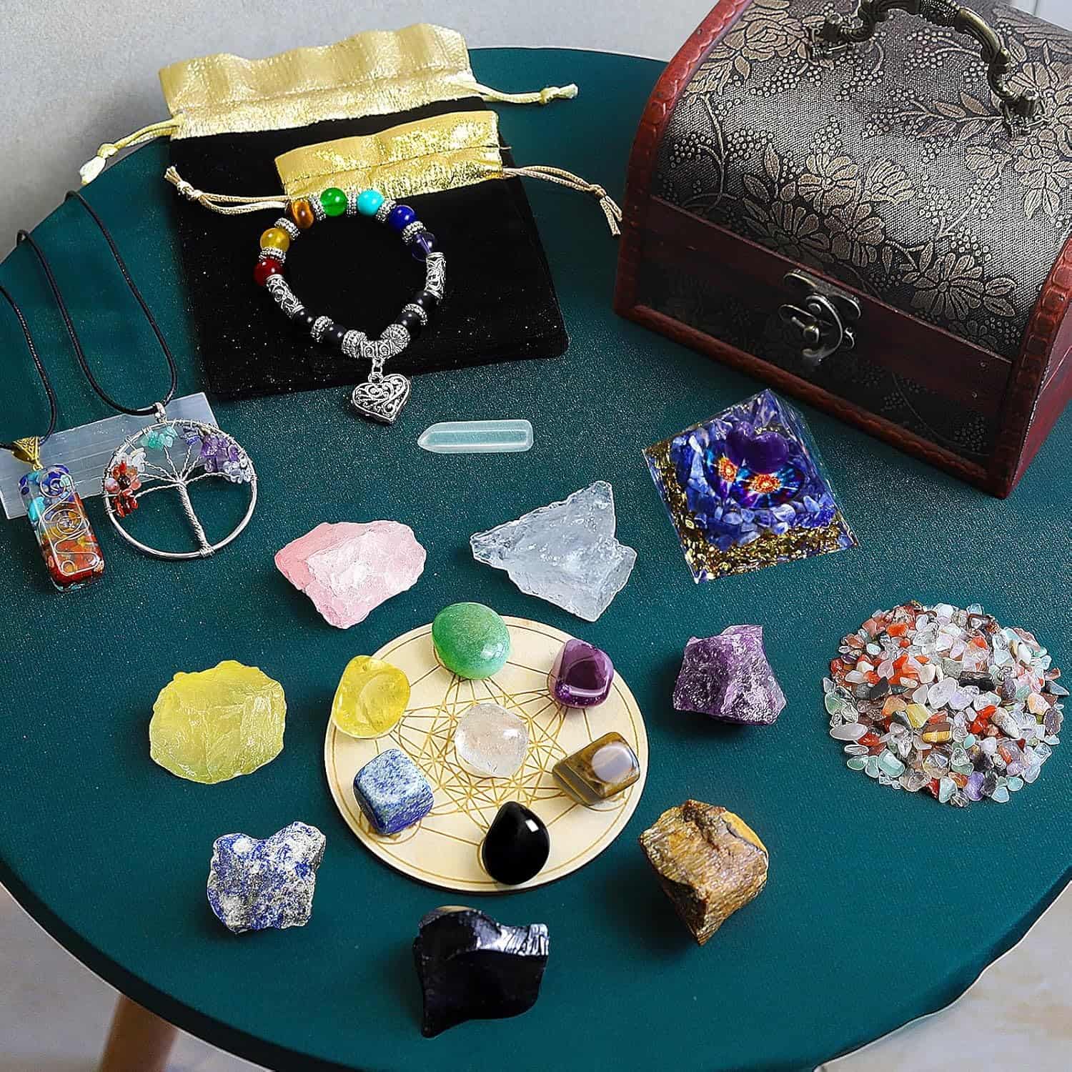 Healing Crystal Set 26 Pcs for Meditation, Reiki, and Chakra Balancing with Wooden Box - Image 2